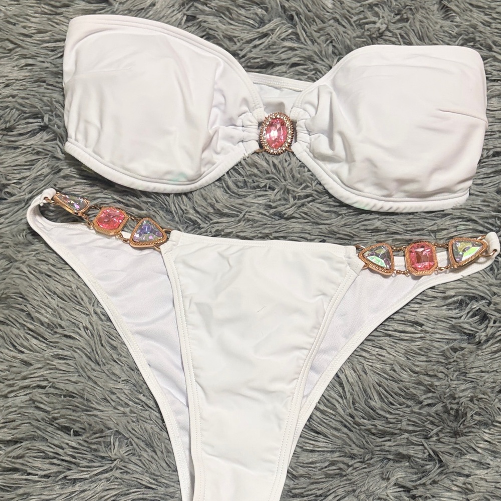 Beautiful Jeweled Bandeau Bikini